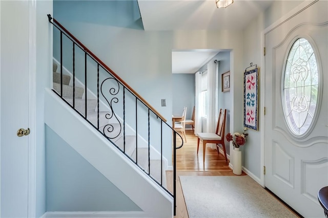 921 Wayneport Rd, Macedon, NY 14502 - entryway featuring stairway and wood finished floors