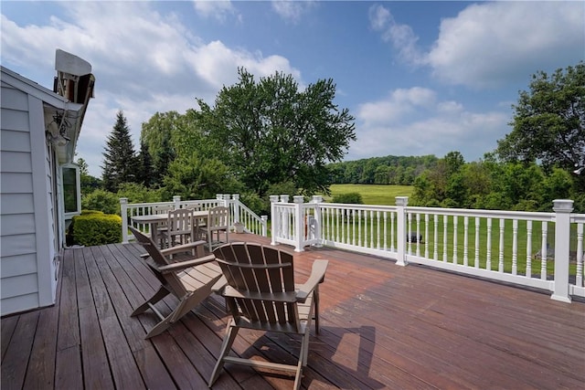921 Wayneport Rd, Macedon, NY 14502 - wooden deck with outdoor dining space