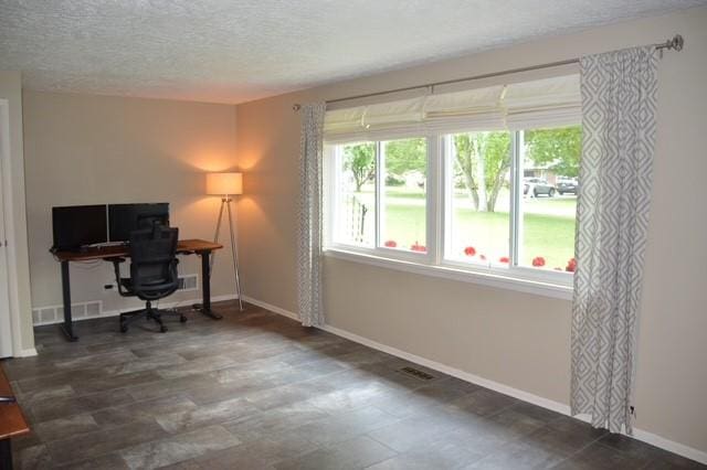 57 Timberline Dr, Penfield, NY 14526 - office featuring baseboards and a textured ceiling