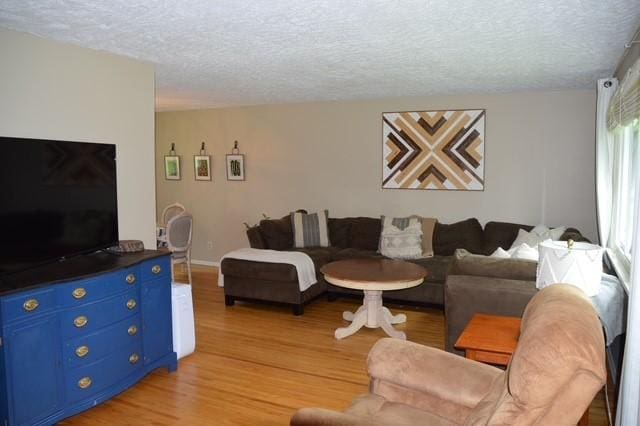 57 Timberline Dr, Penfield, NY 14526 - living area with a textured ceiling and light wood-style floors