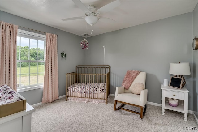 33039 County Route 22, Antwerp, NY 13691 - bedroom featuring a nursery area, carpet floors, and a ceiling fan