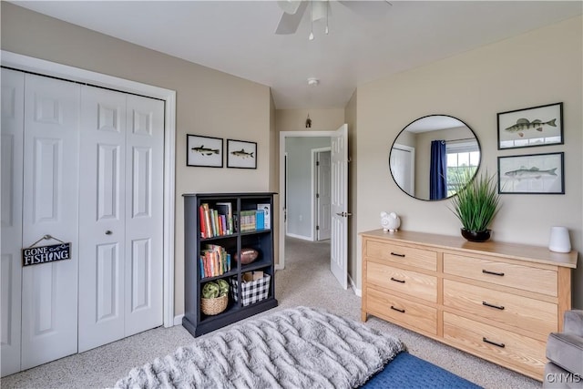 33039 County Route 22, Antwerp, NY 13691 - bedroom featuring a closet, a ceiling fan, and carpet floors