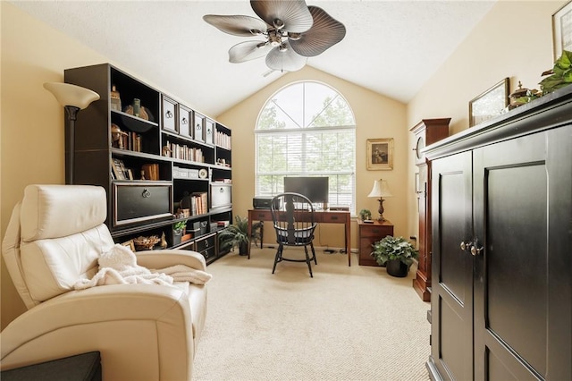 148 Maryview Dr Unit 148, Webster, NY 14580 - carpeted office with lofted ceiling and a ceiling fan