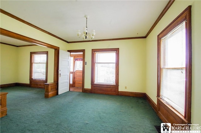 7 Beechview Ave, Jamestown, NY 14701 - carpeted spare room with a chandelier and ornamental molding