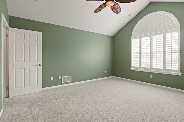 189 Maryview Dr, Penfield, NY 14580 - spare room with ceiling fan, carpet floors, and vaulted ceiling