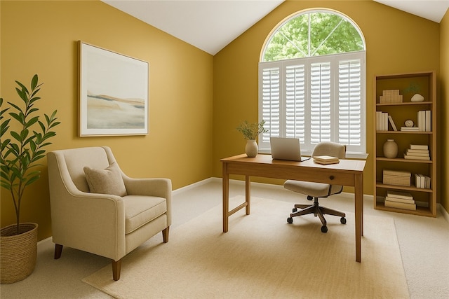 189 Maryview Dr, Penfield, NY 14580 - office area with light colored carpet and lofted ceiling