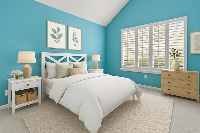 189 Maryview Dr, Penfield, NY 14580 - carpeted bedroom featuring baseboards and lofted ceiling