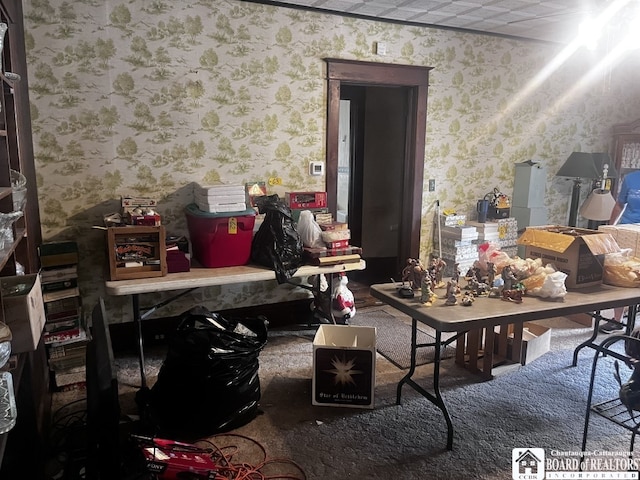 157 W Main St, Allegany, NY 14706 - living room with wallpapered walls