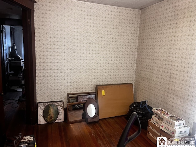 157 W Main St, Allegany, NY 14706 - misc room featuring wood-type flooring and wallpapered walls