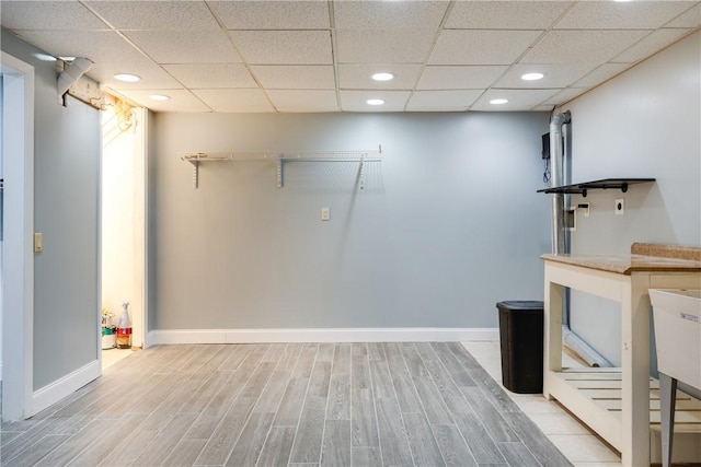 1192 Clendenning Rd, Lindley, NY 14870 - basement featuring wood finished floors, recessed lighting, and a paneled ceiling
