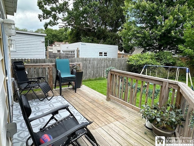 12 Juliet St, Jamestown, NY 14701 - wooden terrace featuring a fenced backyard