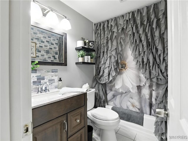 5137 William St, Lancaster, NY 14086 - bathroom with vanity, tile patterned flooring, and shower / bath combo