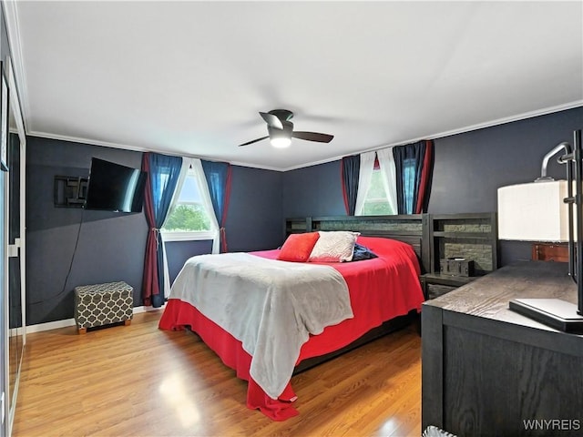 5137 William St, Lancaster, NY 14086 - bedroom with wood finished floors, ceiling fan, and crown molding