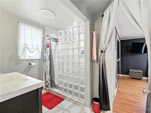 5137 William St, Lancaster, NY 14086 - bathroom featuring a tile shower and vanity