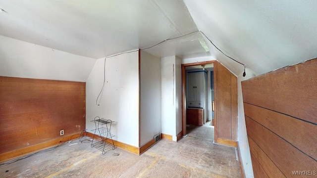 173 Hedley Pl, Buffalo, NY 14208 - additional living space featuring vaulted ceiling and wood walls