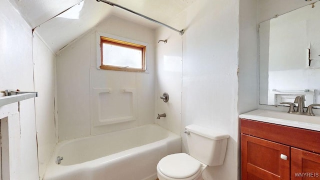 173 Hedley Pl, Buffalo, NY 14208 - bathroom featuring vanity, bathtub / shower combination, and lofted ceiling