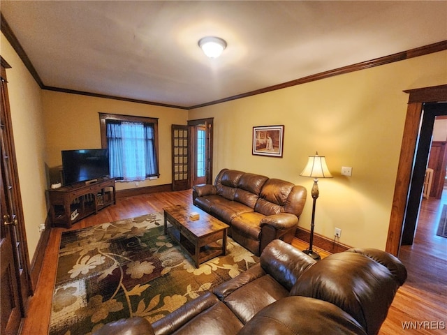 2207 Sheldon Dr, Allegany, NY 14706 - living room with wood finished floors and ornamental molding