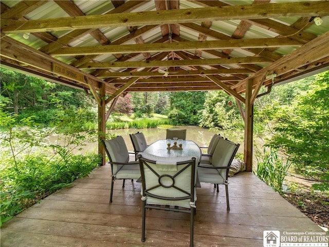 5152 John Darling Rd, Conowingo, NY 14726 - deck with a gazebo and outdoor dining space