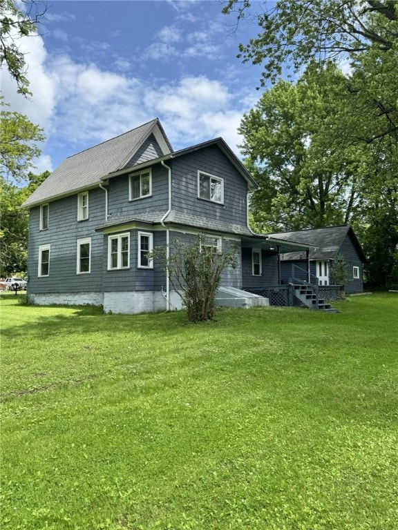 66 W Benton Ave, Port Allegany Boro, PA 16743 - rear view of property with a yard