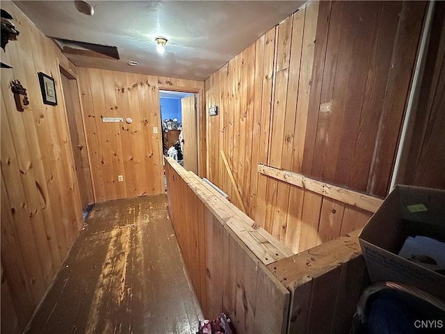 5767 W Main St, West Turin, NY 13325 - hall featuring hardwood / wood-style floors and wood walls