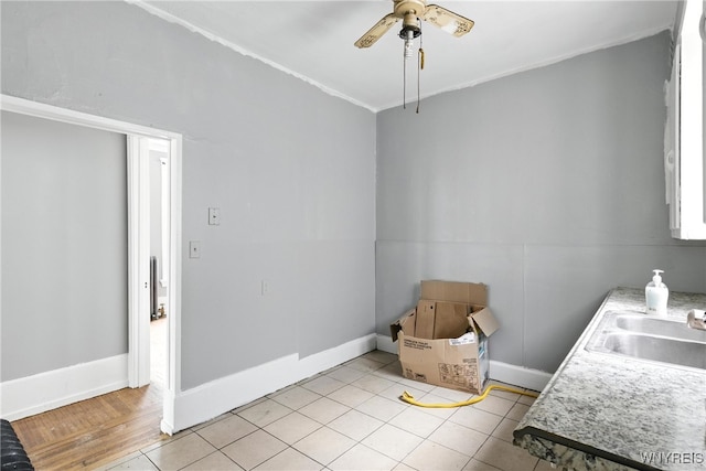 49 Urban St, Buffalo, NY 14211 - kitchen with a ceiling fan and light countertops