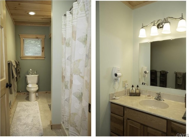 105 Garmon Ave, Webb, NY 13420 - bathroom with vanity, crown molding, tile patterned flooring, and recessed lighting
