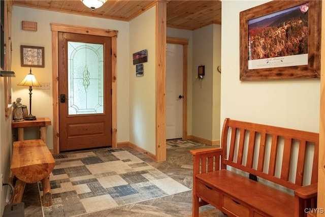 105 Garmon Ave, Webb, NY 13420 - foyer with wood ceiling and crown molding