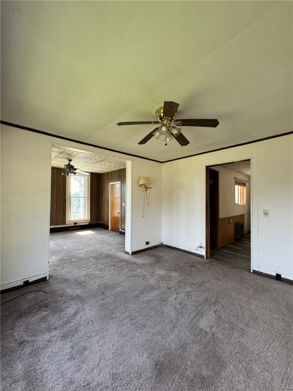 2 2nd St, Eldred, PA 16731 - unfurnished living room featuring ceiling fan and carpet