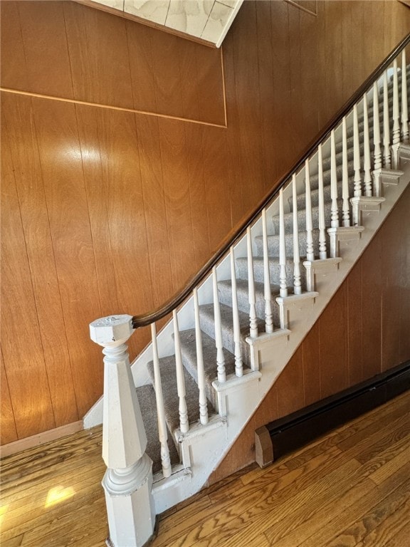 2 2nd St, Eldred, PA 16731 - stairs with wood finished floors and wood walls