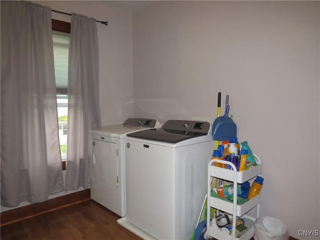 325 Margaret St, Herkimer, NY 13350 - washroom featuring washing machine and dryer and dark wood-style floors