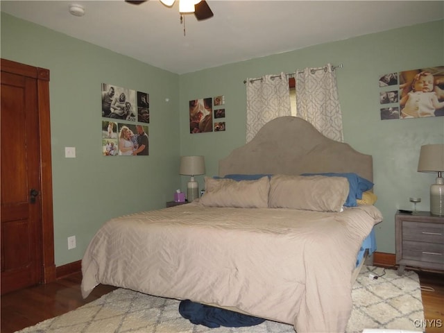 325 Margaret St, Herkimer, NY 13350 - bedroom with wood finished floors and a ceiling fan