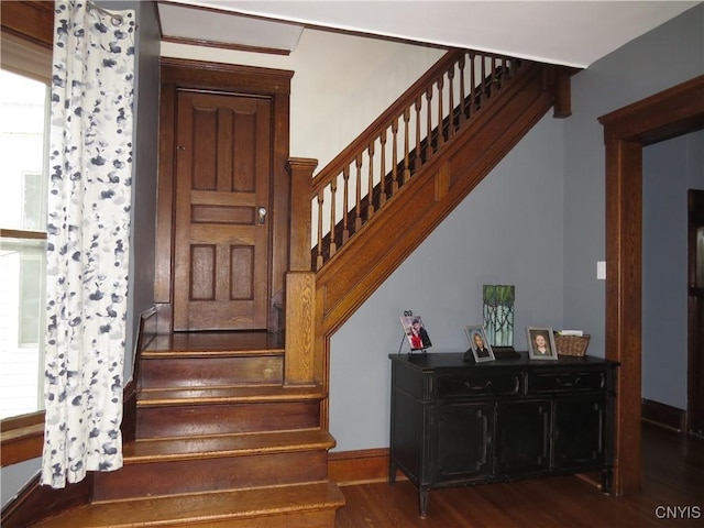 325 Margaret St, Herkimer, NY 13350 - stairs featuring wood finished floors and baseboards