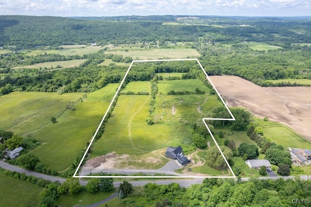 3785 Ransom Rd, Pompey, NY 13078 - aerial view of sparsely populated area featuring property parcel outlined