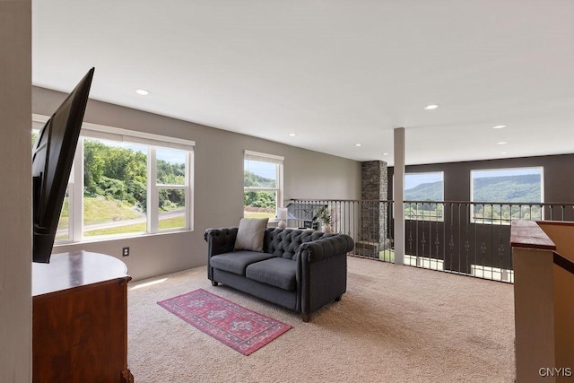 3785 Ransom Rd, Pompey, NY 13078 - carpeted living room with recessed lighting