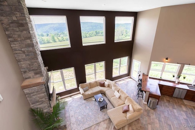 3785 Ransom Rd, Pompey, NY 13078 - living room with wood finished floors and a high ceiling