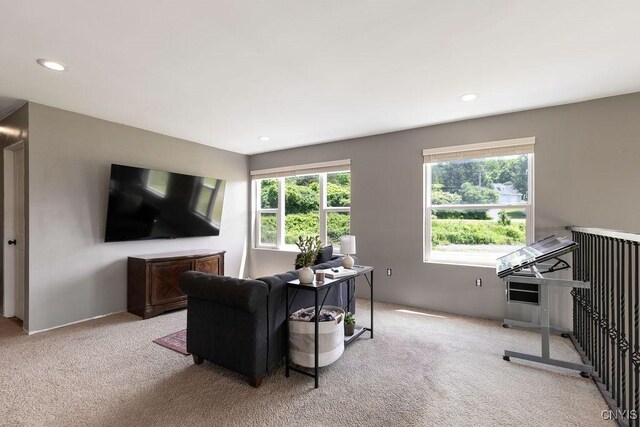 3785 Ransom Rd, Pompey, NY 13078 - carpeted living room with recessed lighting