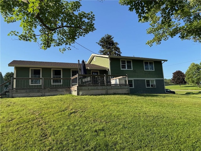 6303 Palmiter Rd, Alfred, NY 14803 - back of property featuring a yard and a deck