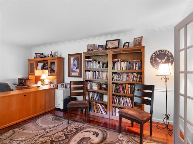 27 Black Spruce Ct, Greece, NY 14616 - office area featuring crown molding and wood finished floors
