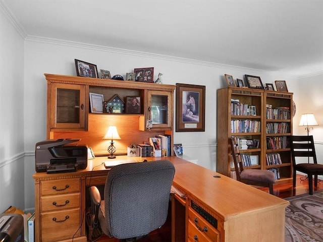 27 Black Spruce Ct, Greece, NY 14616 - home office featuring crown molding and wood finished floors