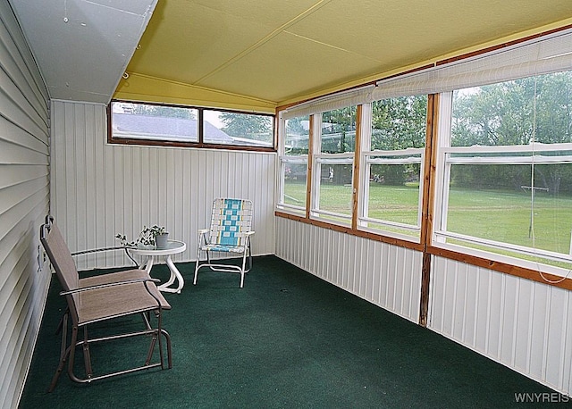 3840 Coomer Rd, Newfane, NY 14108 - sunroom featuring vaulted ceiling