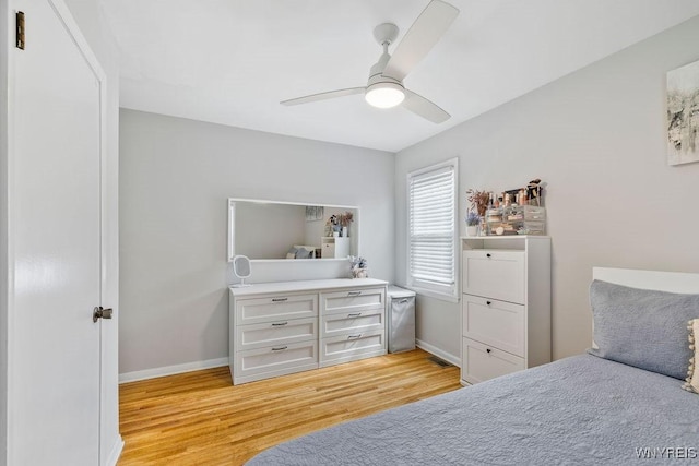 503 Kohl St, North Tonawanda, NY 14120 - bedroom with light wood-type flooring and ceiling fan