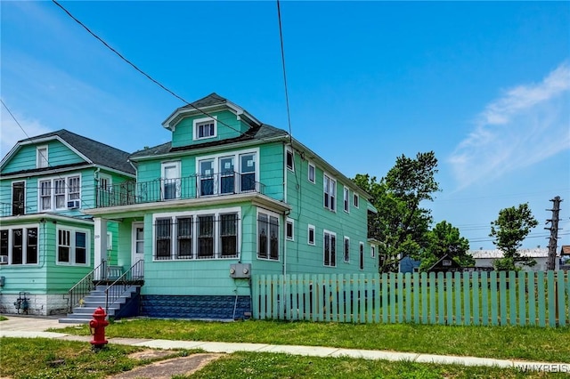 210 Carl St, Buffalo, NY 14215 - american foursquare style home with a balcony