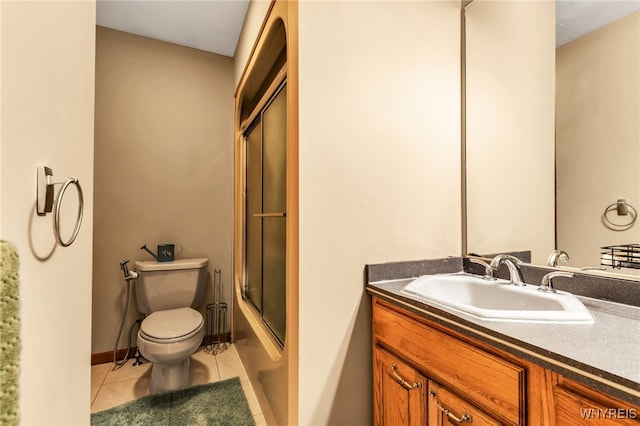 2160 Robert Dr, Niagara, NY 14304 - bathroom with vanity, tile patterned flooring, and shower / bath combination with glass door