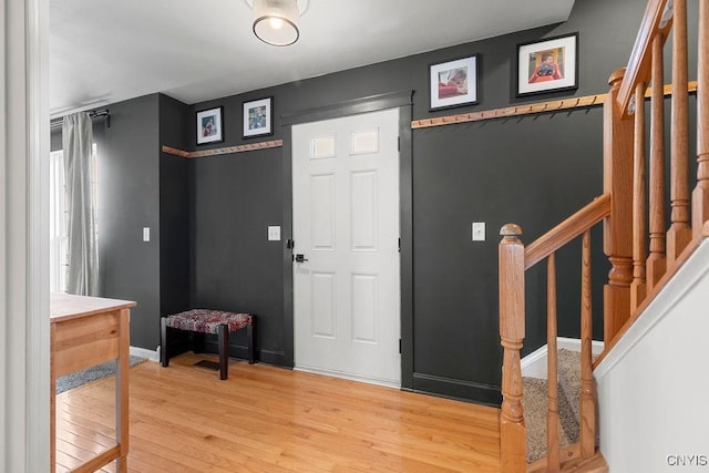 5418 Quamby Rd, Clay, NY 13041 - foyer featuring stairway and light wood-style floors