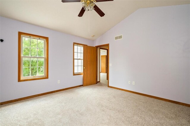 282 Troup St, Rochester, NY 14608 - carpeted empty room featuring lofted ceiling and a ceiling fan
