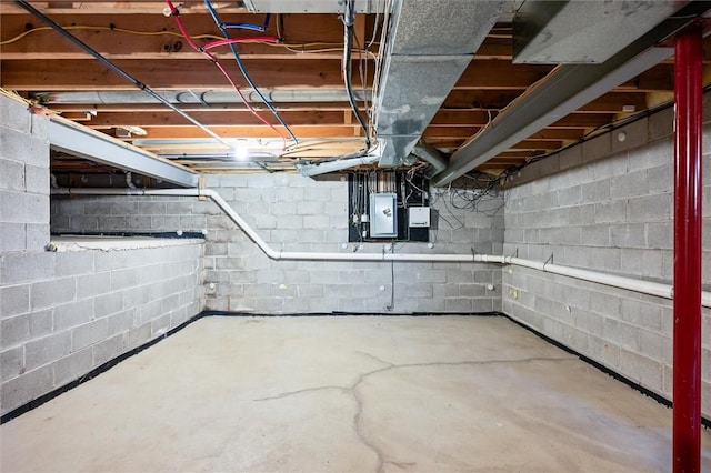 282 Troup St, Rochester, NY 14608 - unfinished below grade area with electric panel