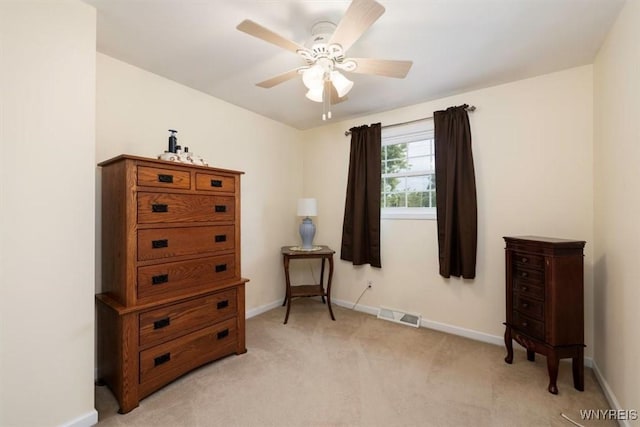 68 Dover Dr, West Seneca, NY 14224 - living area featuring ceiling fan and light colored carpet
