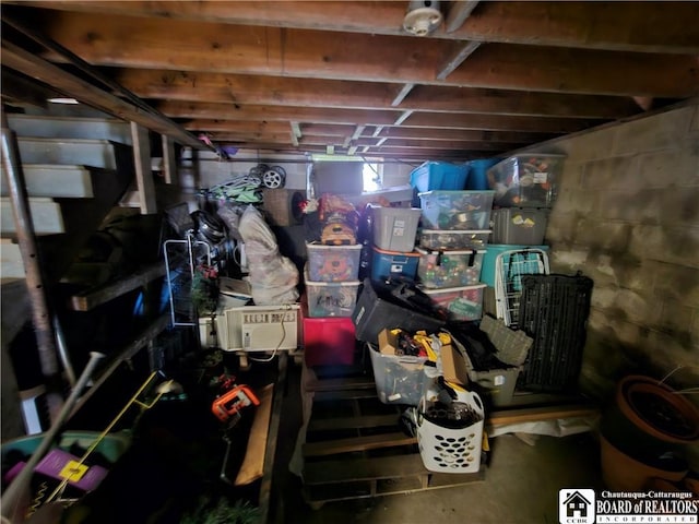 20 N Main St, Bolivar, NY 14715 - unfinished basement with stairs
