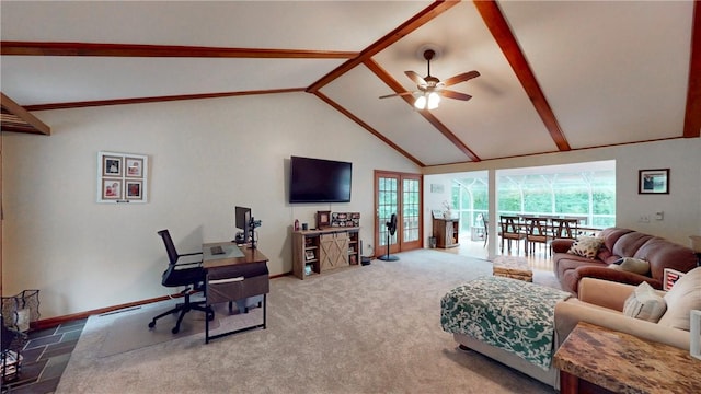 11 Overbrook Rd, Erwin, NY 14870 - carpeted living area with a ceiling fan, healthy amount of natural light, and a desk