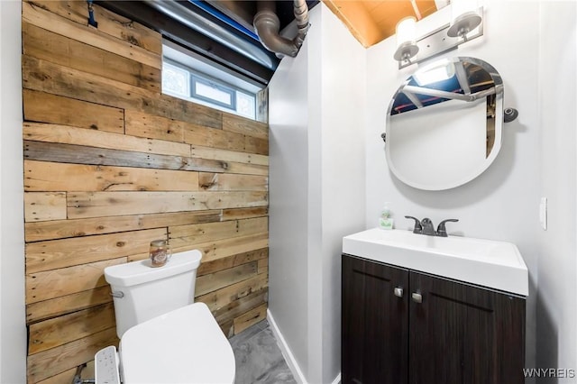 34 Wainwright Rd, Cheektowaga, NY 14215 - bathroom with vanity and wood walls